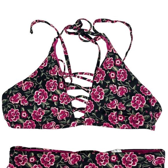 Moxi Blu Women's V-Neck Swimsuit Top With Strappy Criss-Cross Detailing Size XL - Picture 2 of 13